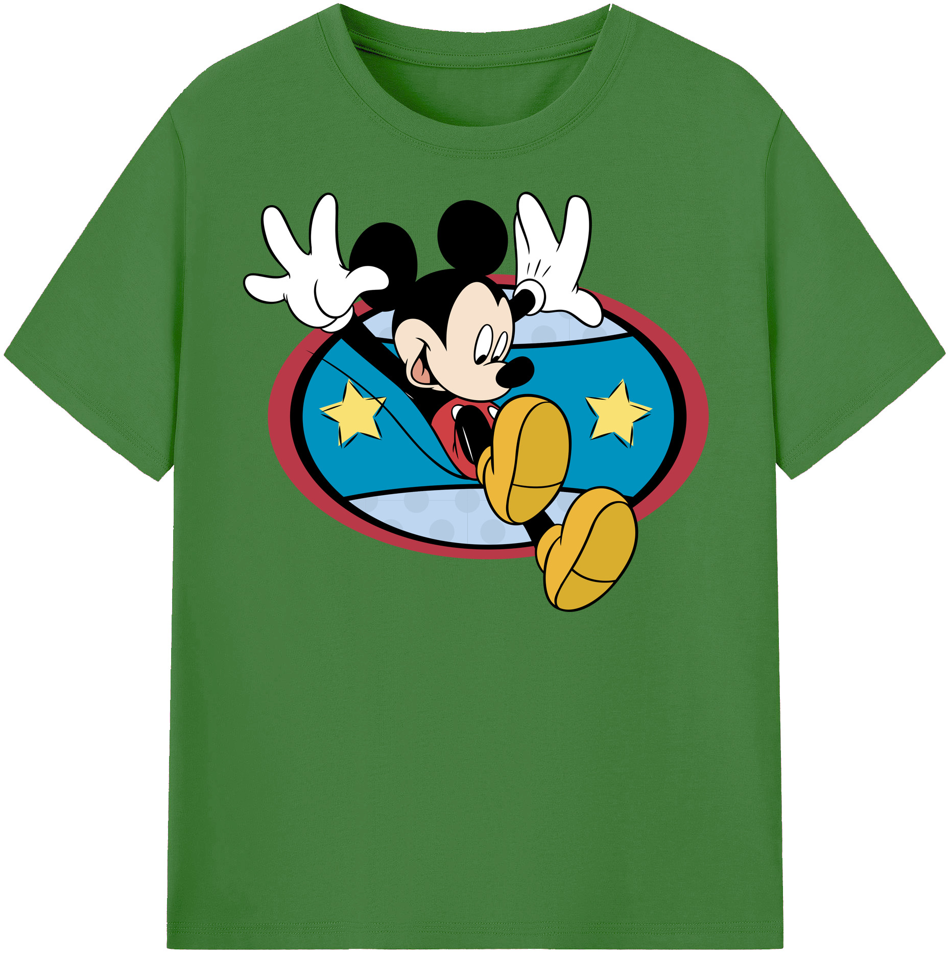 （画像用） ミッキーマウス Mickey Mouse レディースカジュアルプリントTシャツ（綿100％）